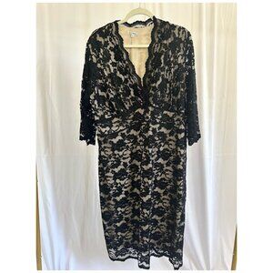 Kiyonna Women''s Plus 3X Black Lace Dress